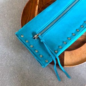 BANANA REPUBLIC GENUINE SUEDE TURQUOISE CLUTCH